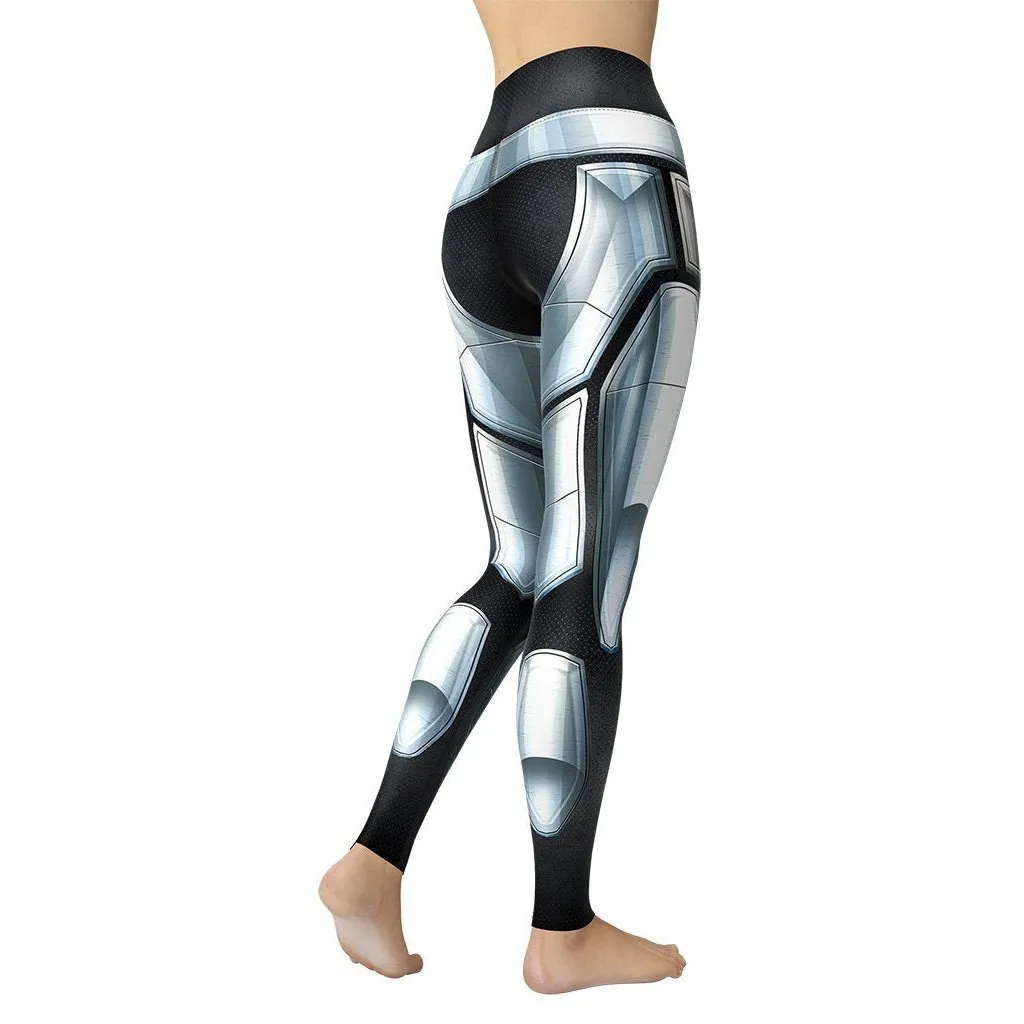 3D Iron Metal Armor Yoga Leggings