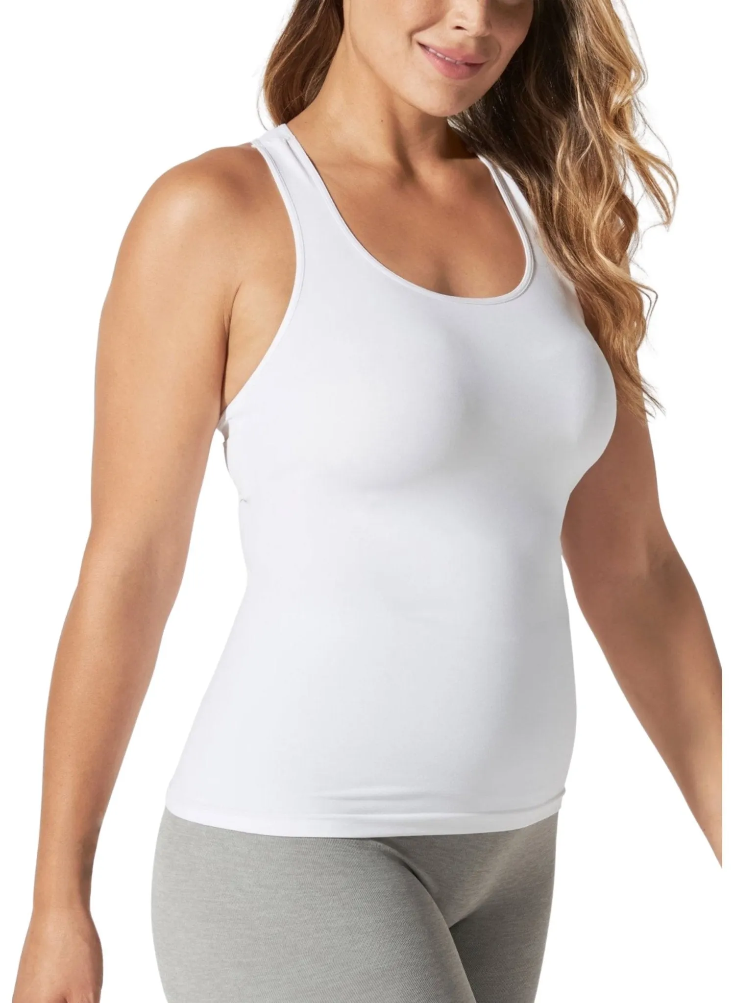 BLANQI Body Cooling Racerback Nursing Tank - White