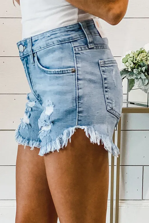 Bohemian Distressed Denim Shorts