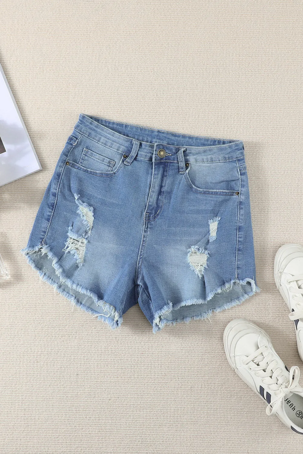 Bohemian Distressed Denim Shorts