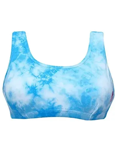 Broad Strap Cotton Sports Bra | Double-Layer & Non-Padded | Printed Bra