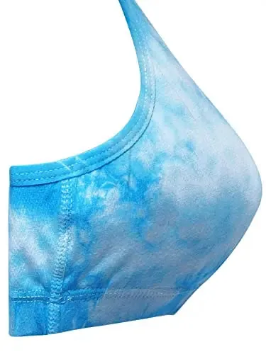 Broad Strap Cotton Sports Bra | Double-Layer & Non-Padded | Printed Bra