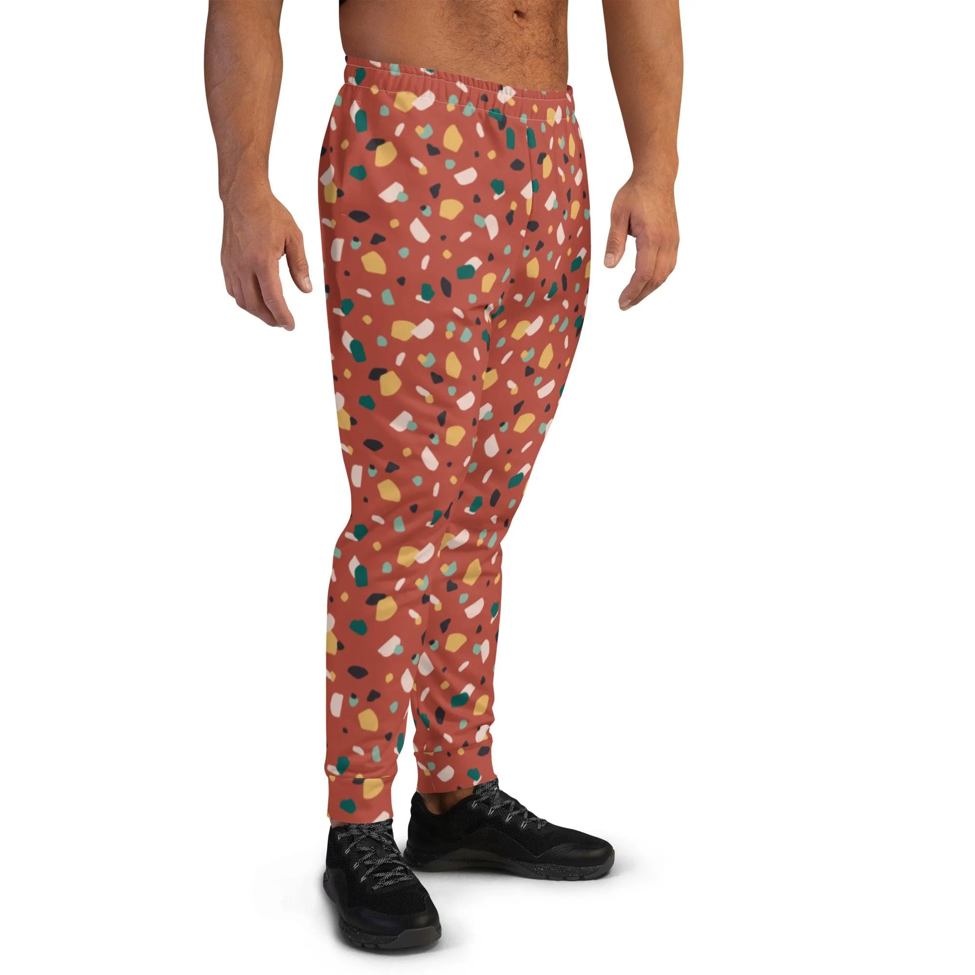 Brown Tropical Pattern Men's Street Joggers