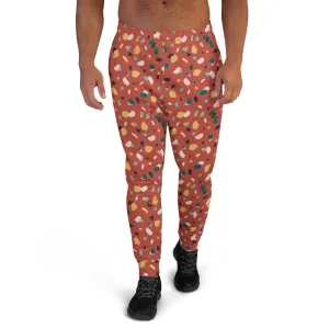 Brown Tropical Pattern Men's Street Joggers