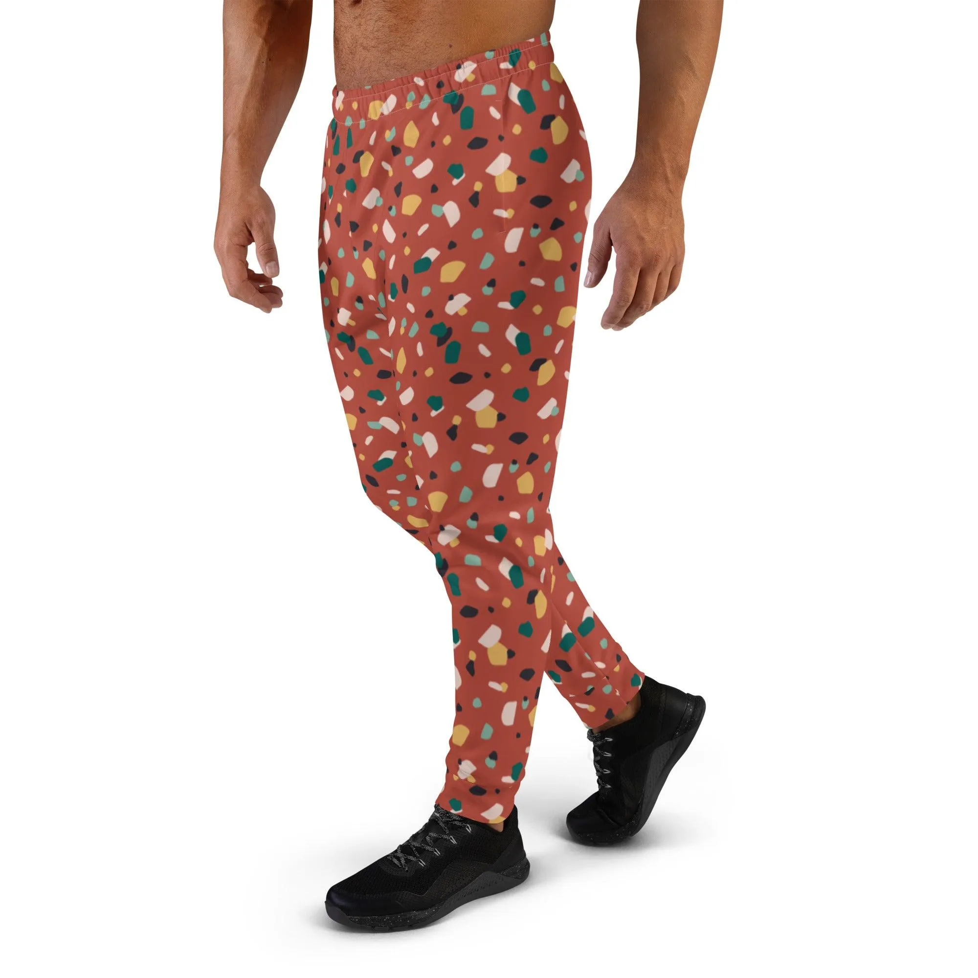 Brown Tropical Pattern Men's Street Joggers