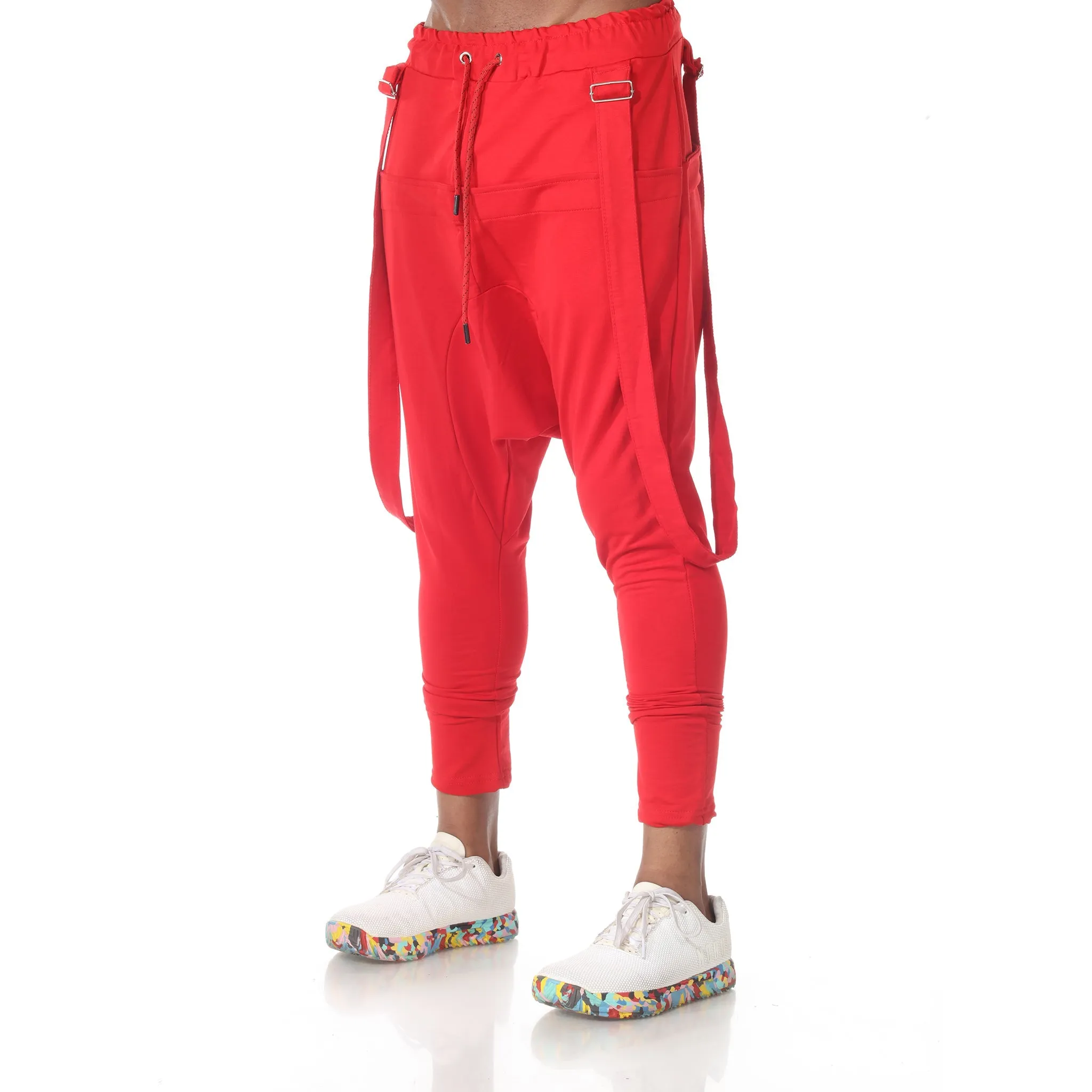 Burning Man Drop crotch Fashion Jogger with suspenders