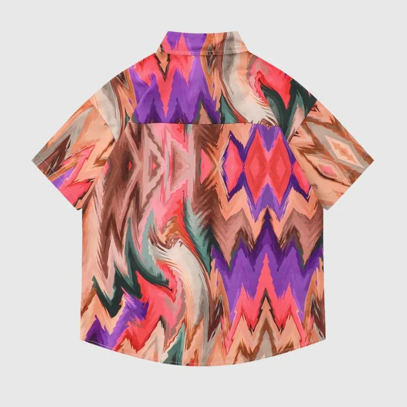 Contrast Diamond Print Shirts