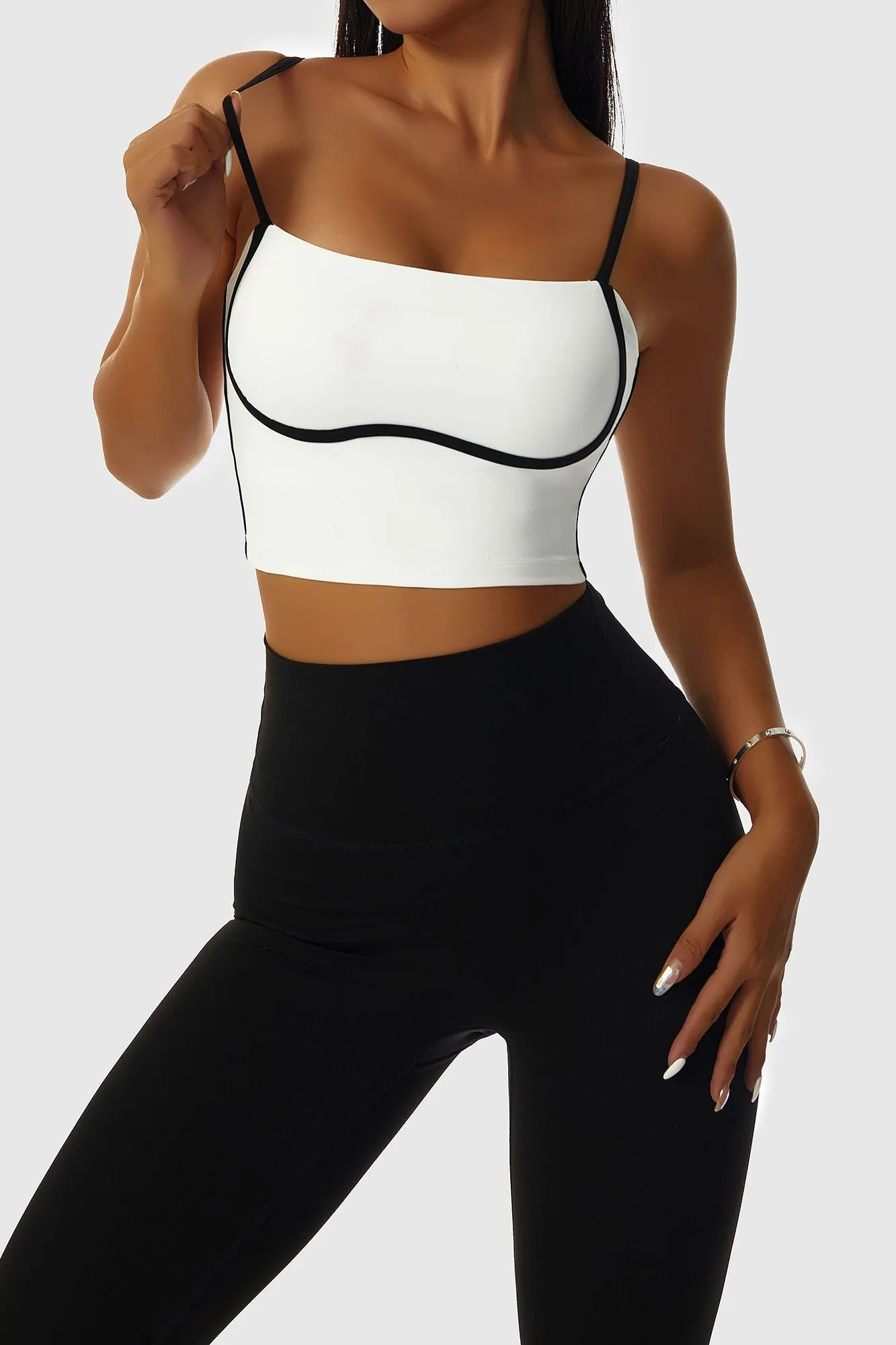 Contrast Trim Streamlined Bra Tank