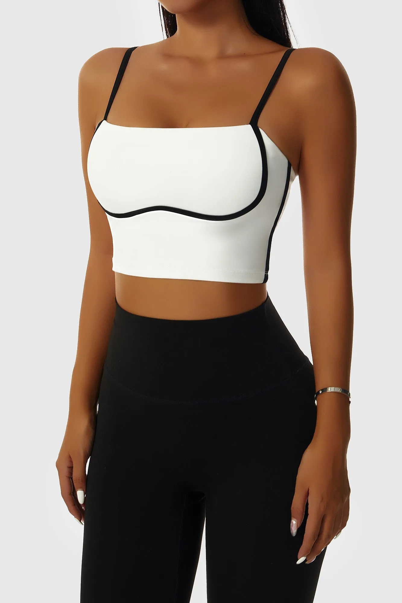 Contrast Trim Streamlined Bra Tank