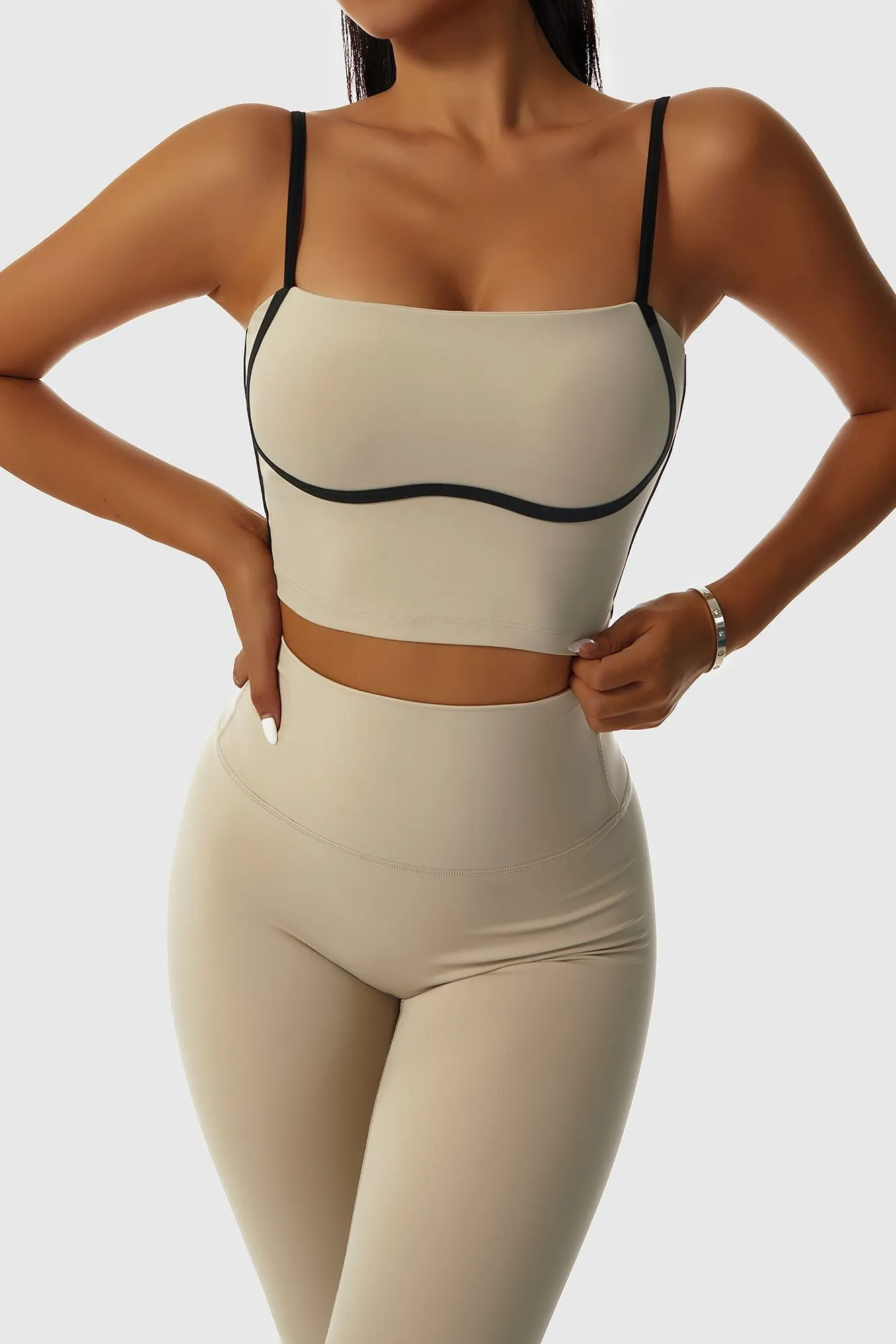 Contrast Trim Streamlined Bra Tank