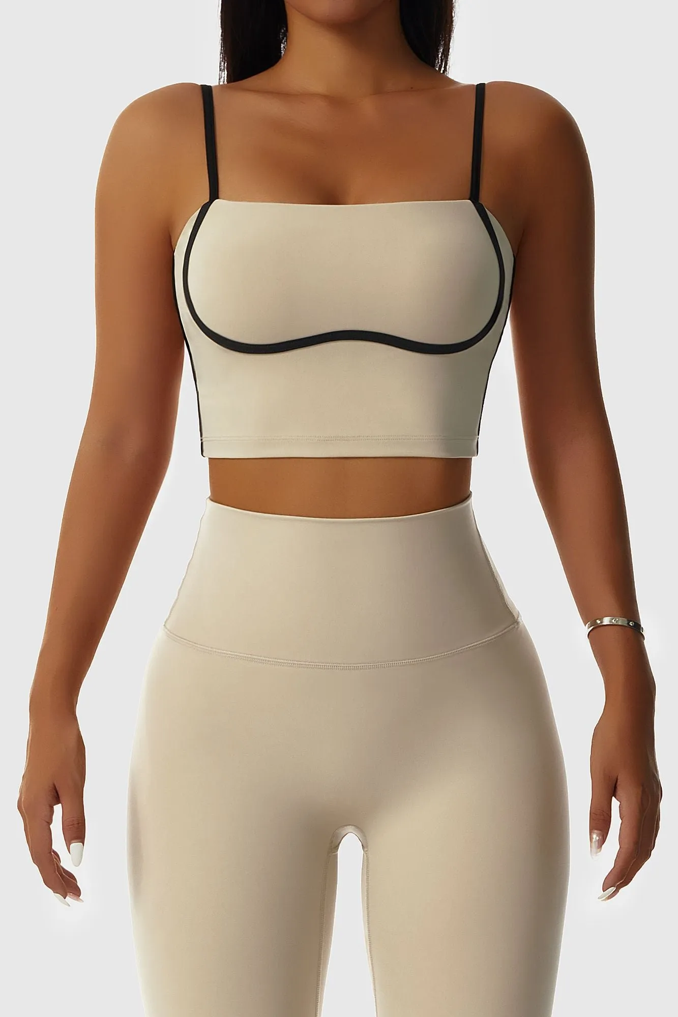 Contrast Trim Streamlined Bra Tank