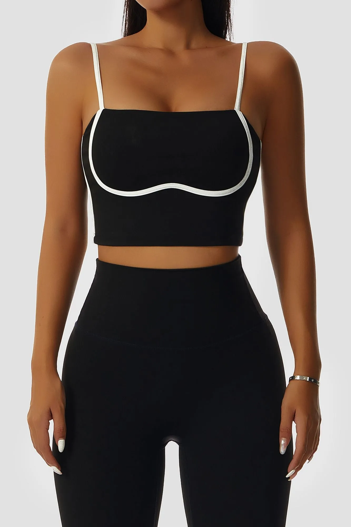 Contrast Trim Streamlined Bra Tank