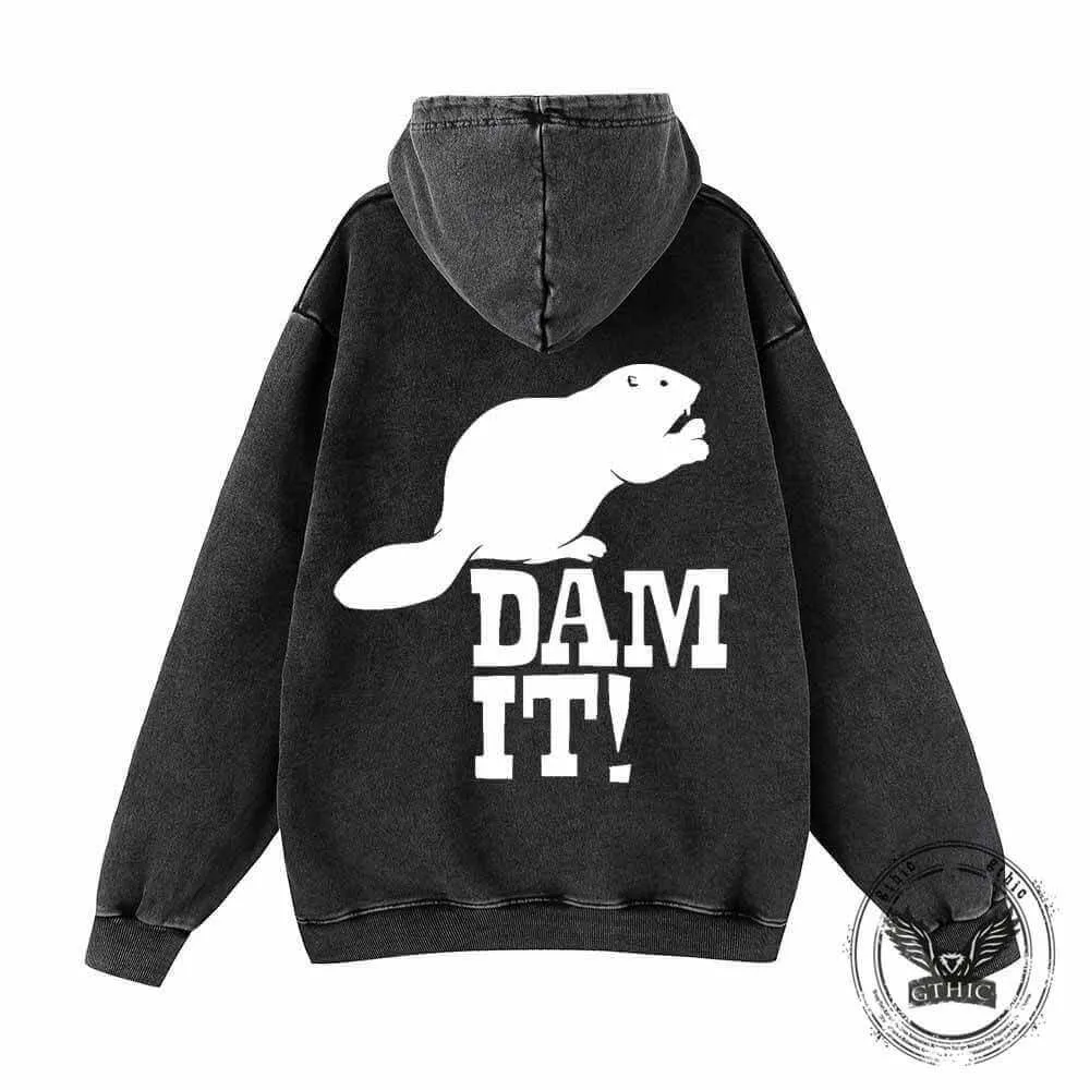 Dam It Mouse Vintage Washed Hoodie