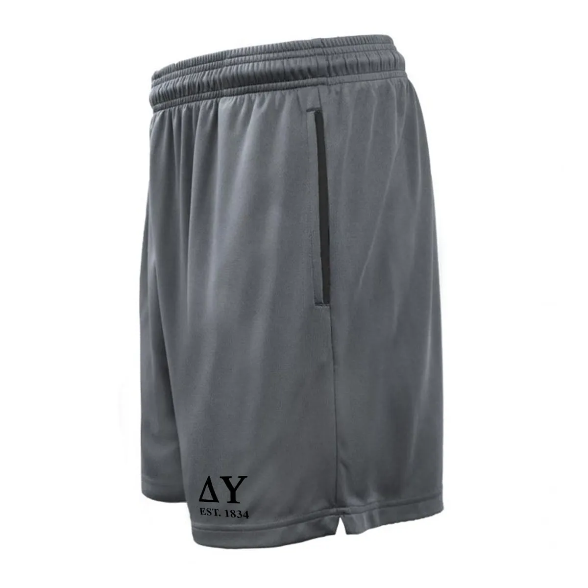 Delta Upsilon 7in Grey Pocketed Shorts