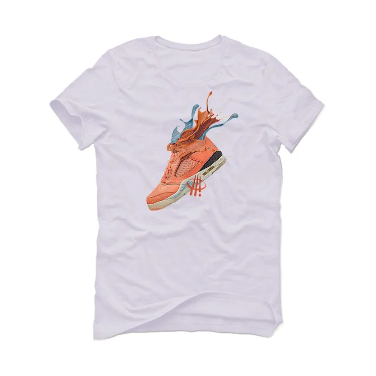 DJ Khaled x Air Jordan 5 “Crimson Bliss” White T-Shirt (Khaled splash)