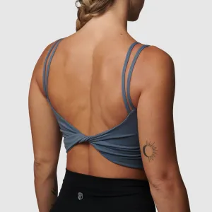 Don't Get It Twisted Sports Bra (Faded Denim)