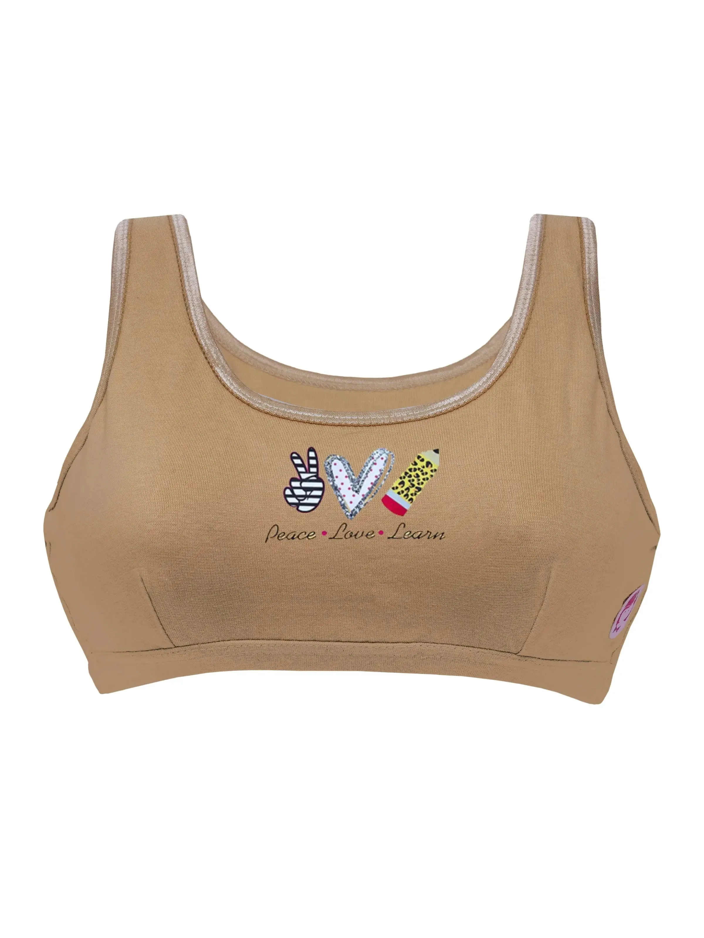 Double-Layer Broad Strap Sports Bra | Everyday Bra for Young Women | Printed & Solid