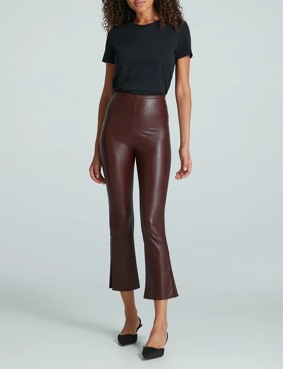 Faux Leather Crop Flare