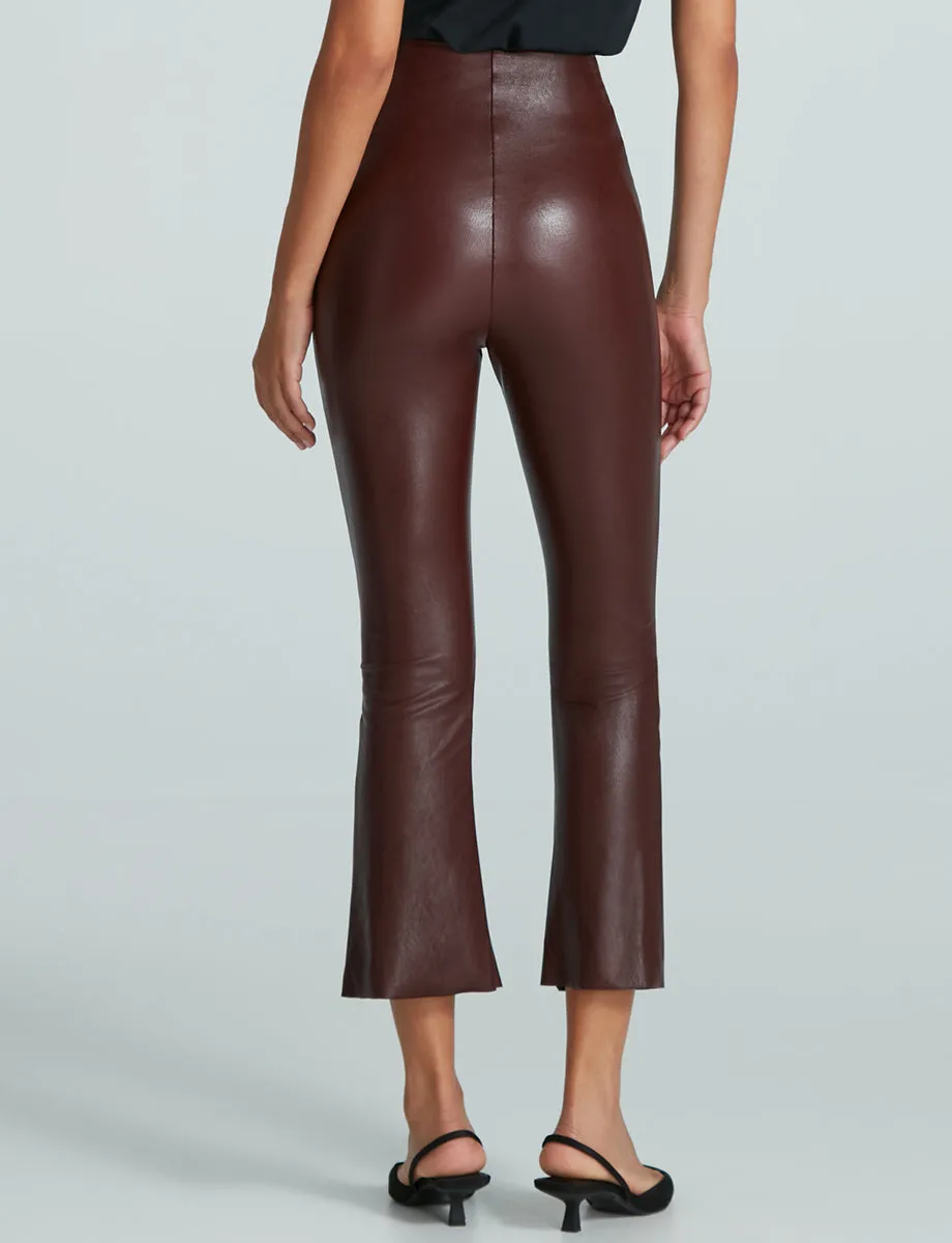 Faux Leather Crop Flare