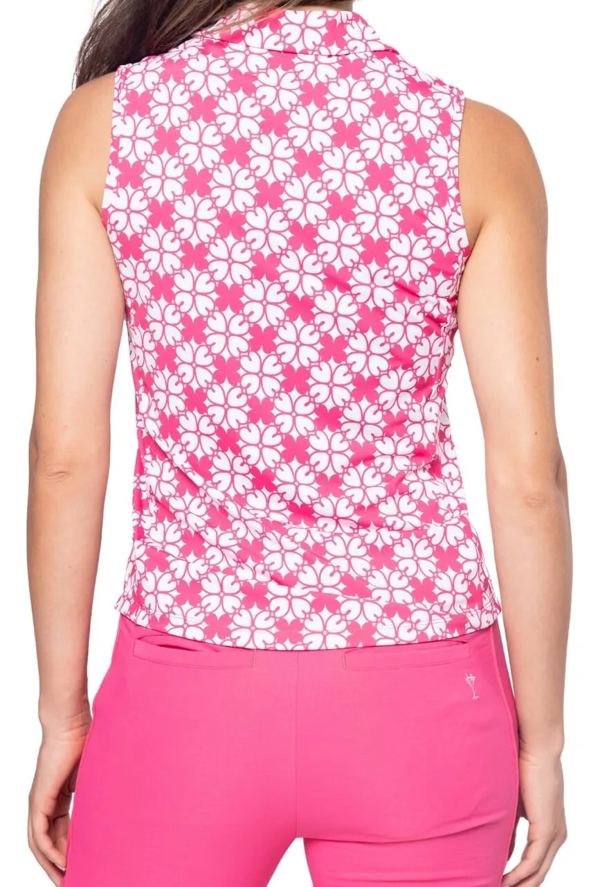 Floral Sleeveless Cool Girl Polo