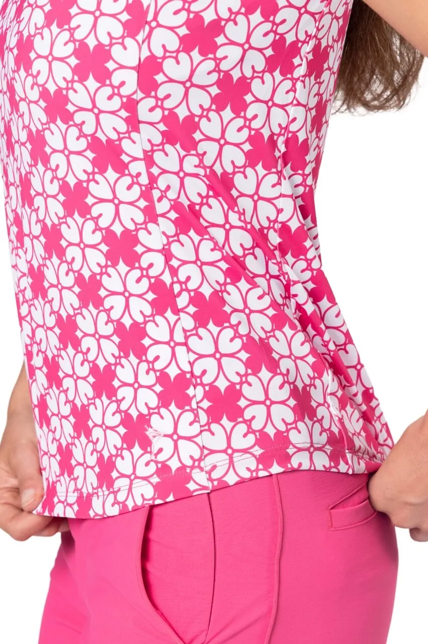 Floral Sleeveless Cool Girl Polo