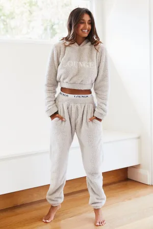 Frosted Gray Teddy Joggers