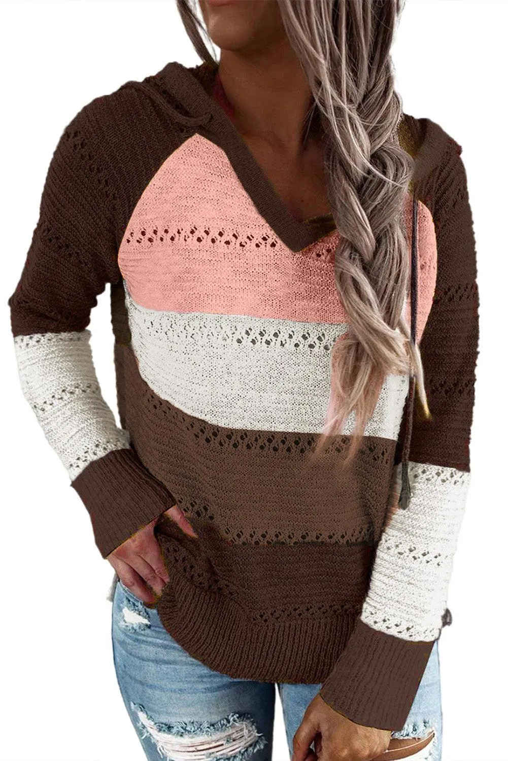 Gray Beach Bonfire Knitted Hoodie