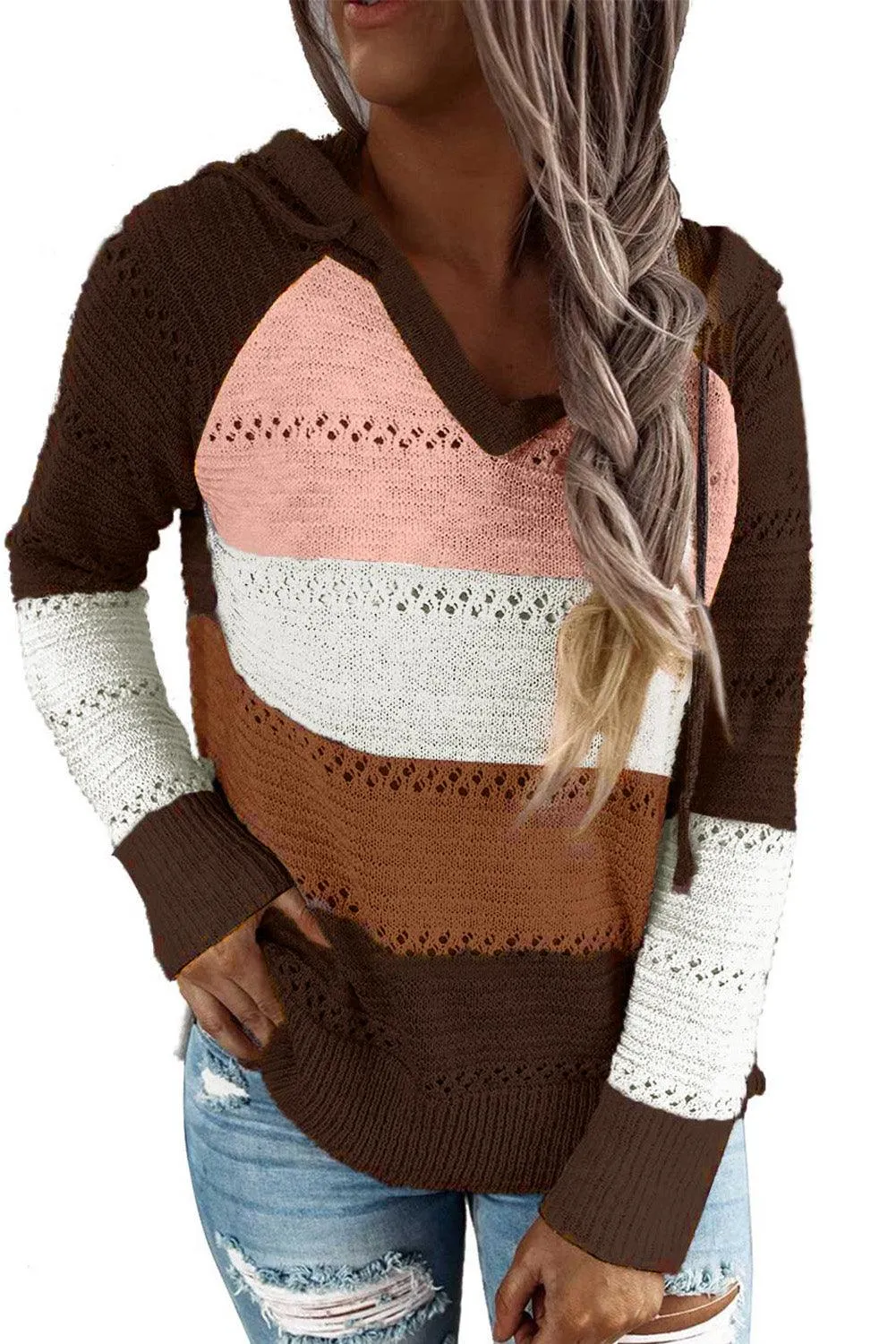 Gray Beach Bonfire Knitted Hoodie