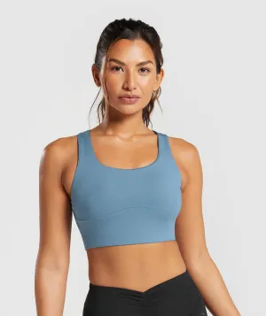 Gymshark Longline Sports Bra - Faded Blue