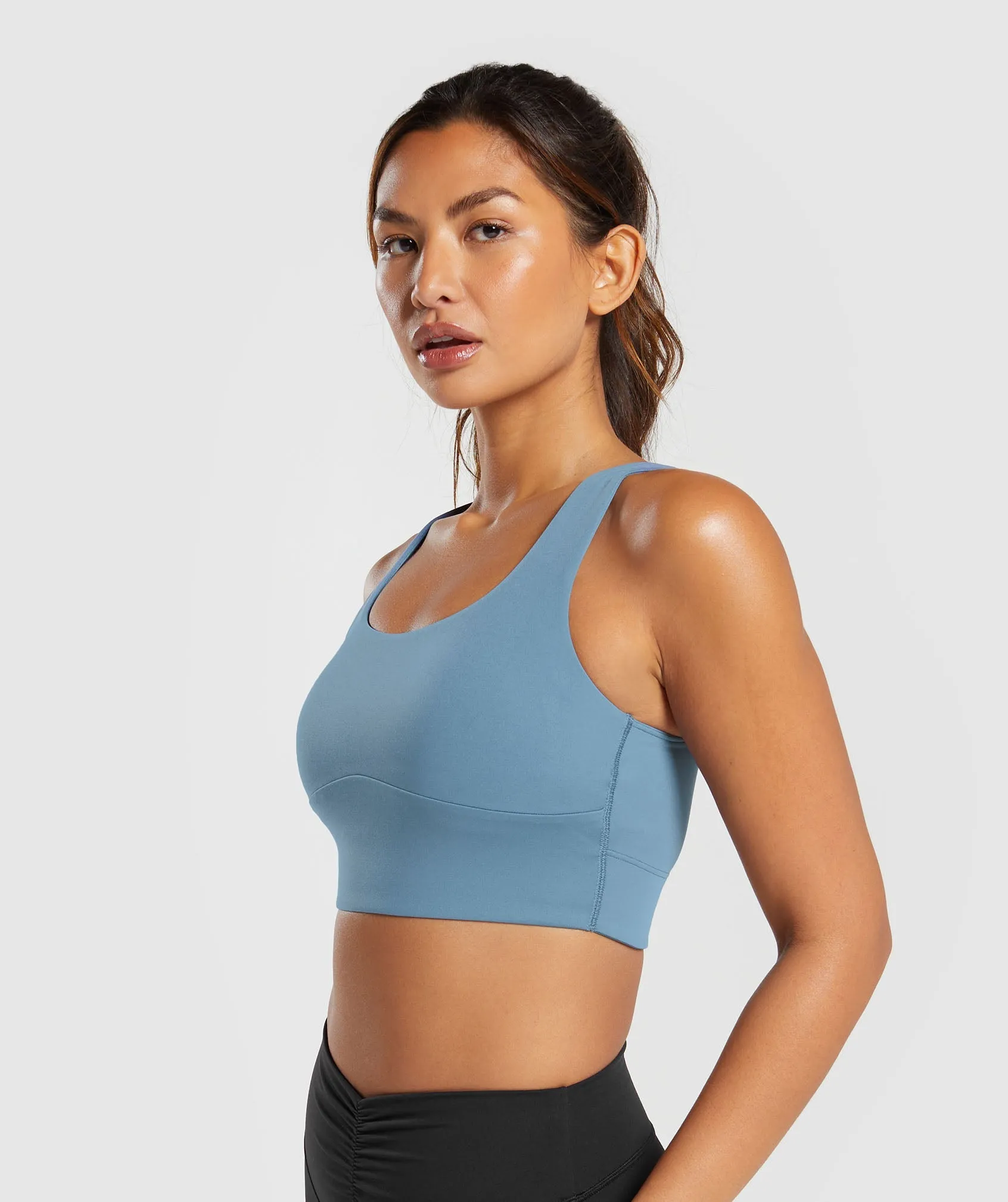 Gymshark Longline Sports Bra - Faded Blue