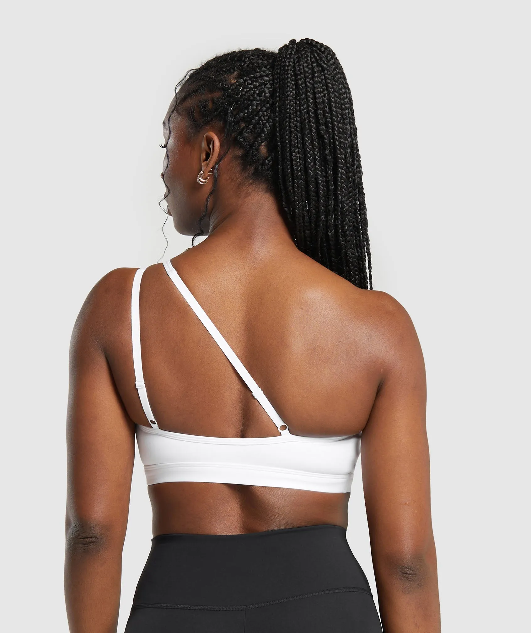 Gymshark One Shoulder Sports Bra - White