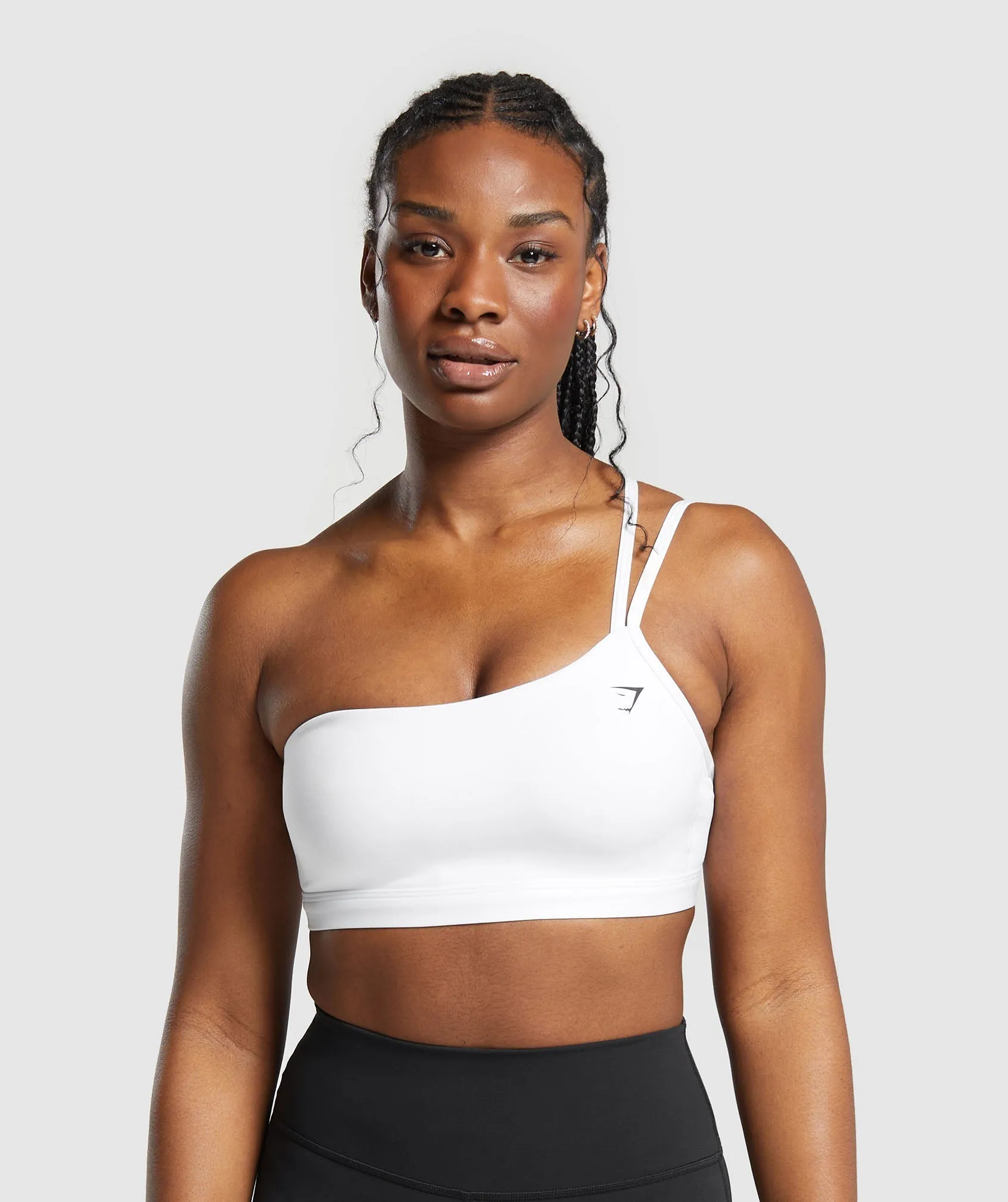 Gymshark One Shoulder Sports Bra - White