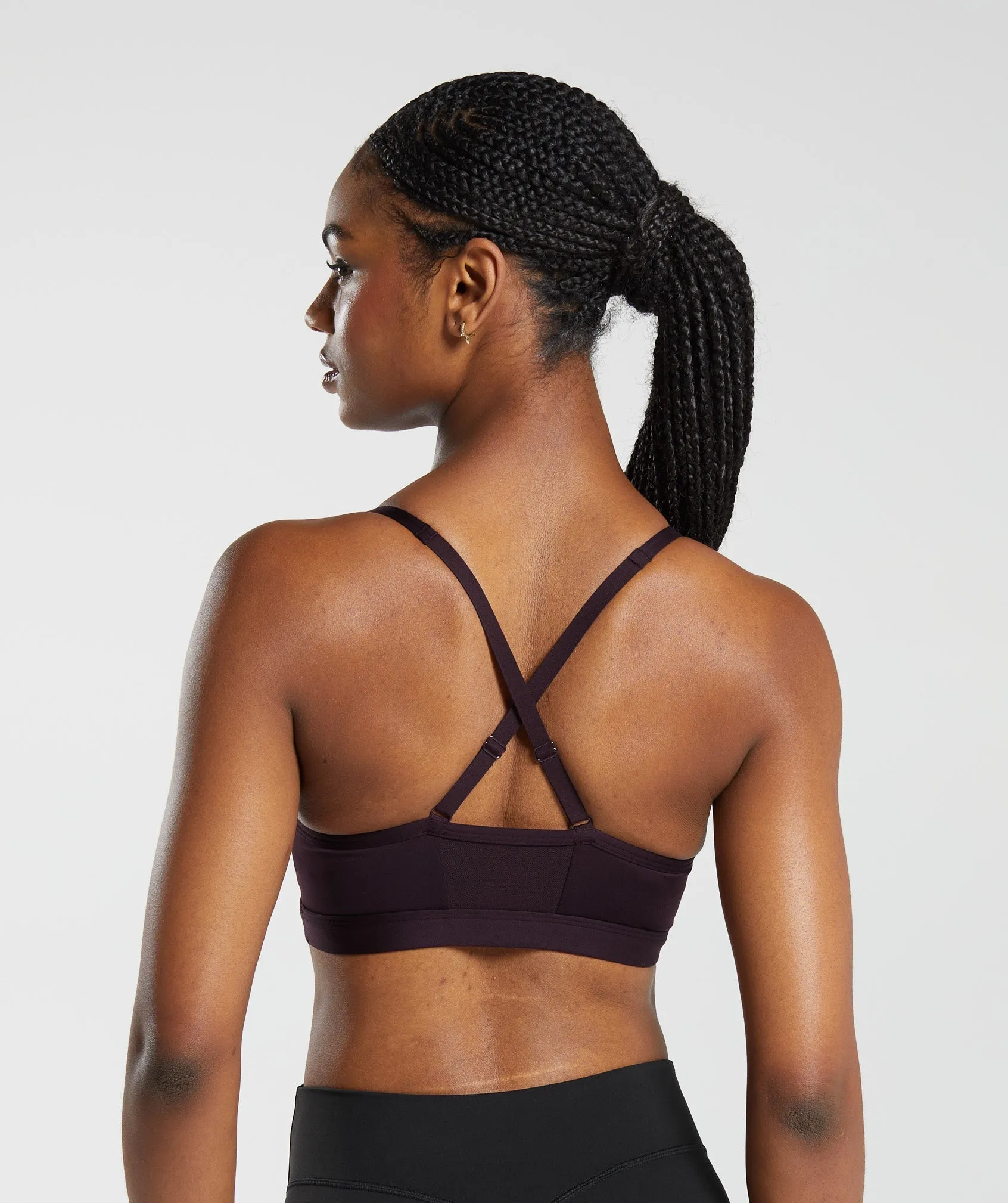 Gymshark Ruched Sports Bra - Plum Brown