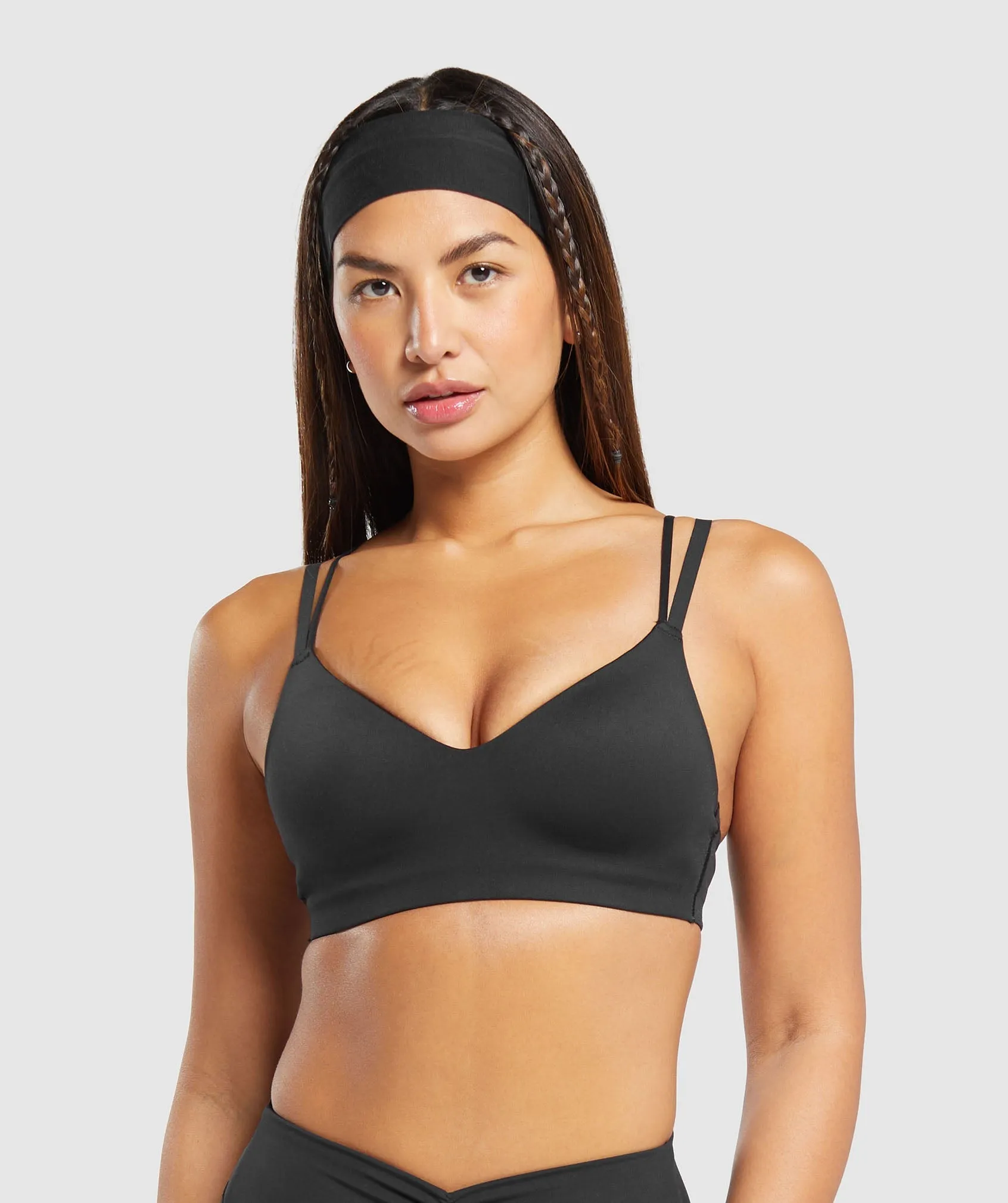 Gymshark Strappy Back Light Support Sports Bra - Black