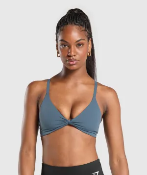 Gymshark Twist Front Bralette - Cargo Blue