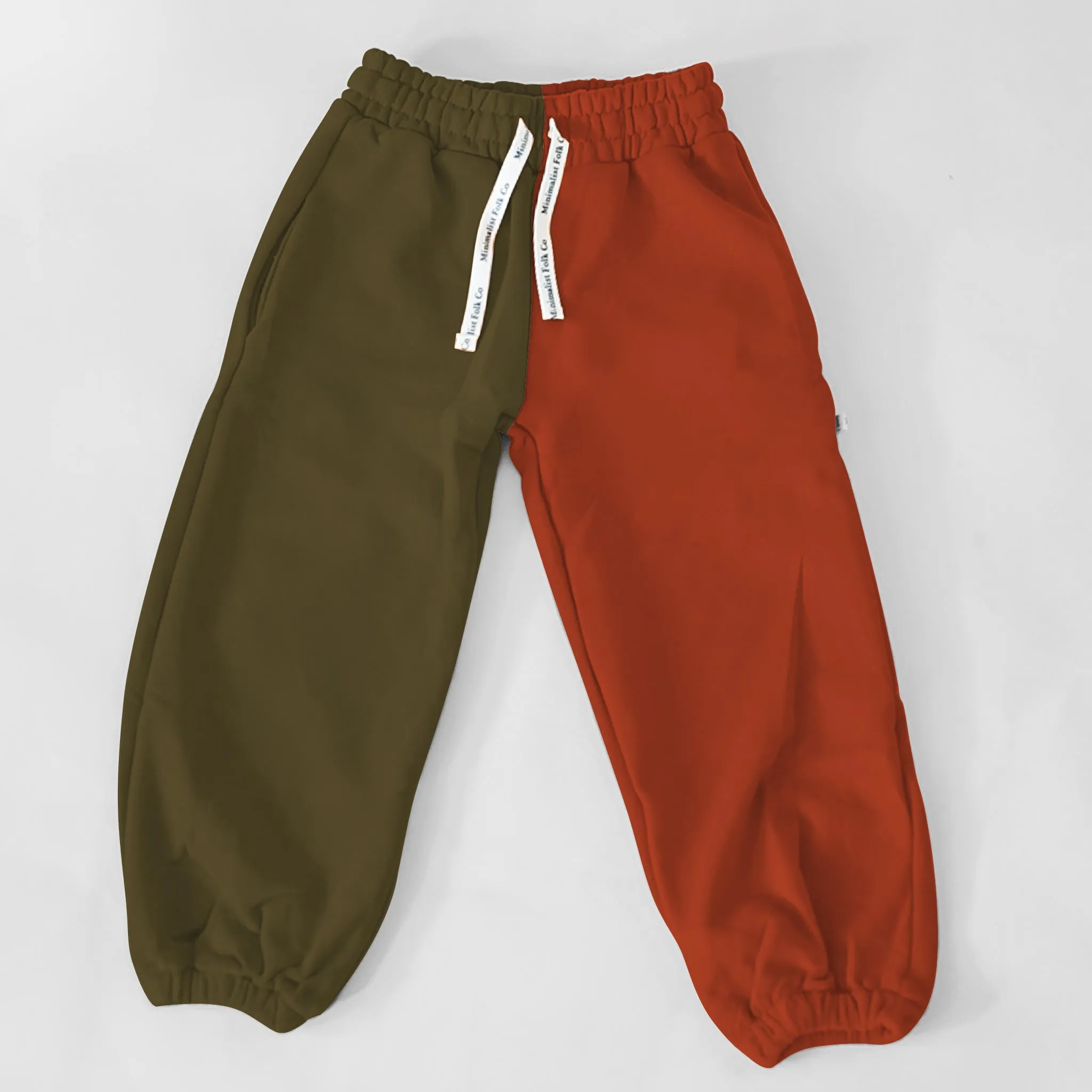 JOGGER | COLOR BLOCK | RUST   HUNTER GREEN | Kids