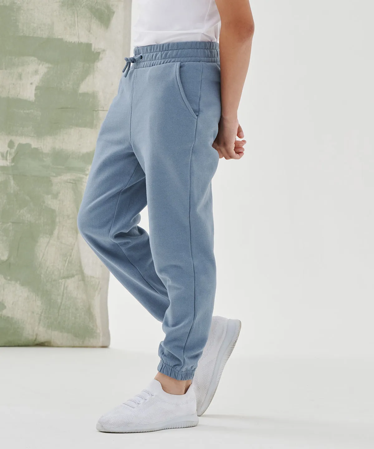 Kids sustainable fashion cuffed joggers | Light Stone