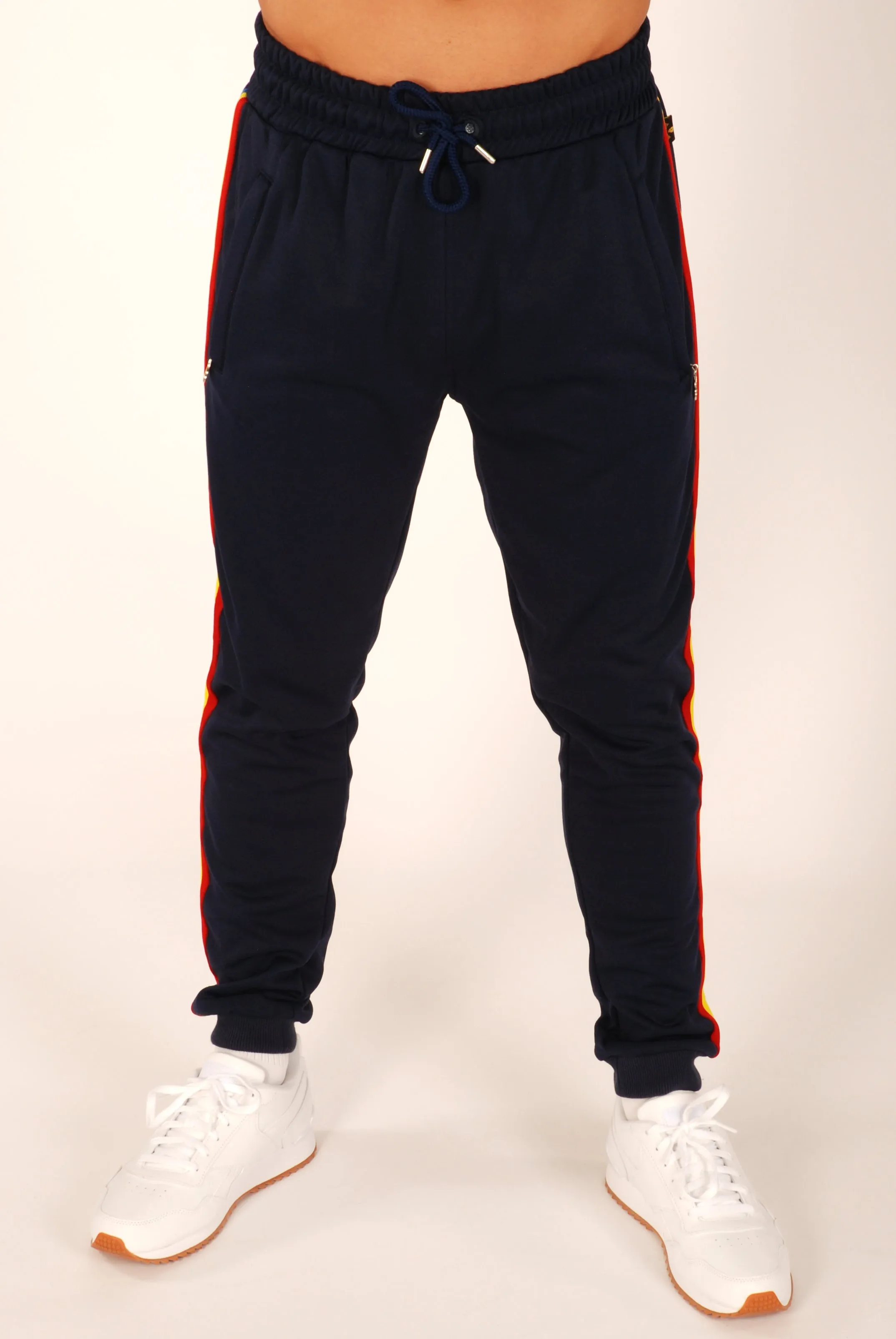 Kronk Tri Tape Stripe Leg Joggers Regular Fit Navy