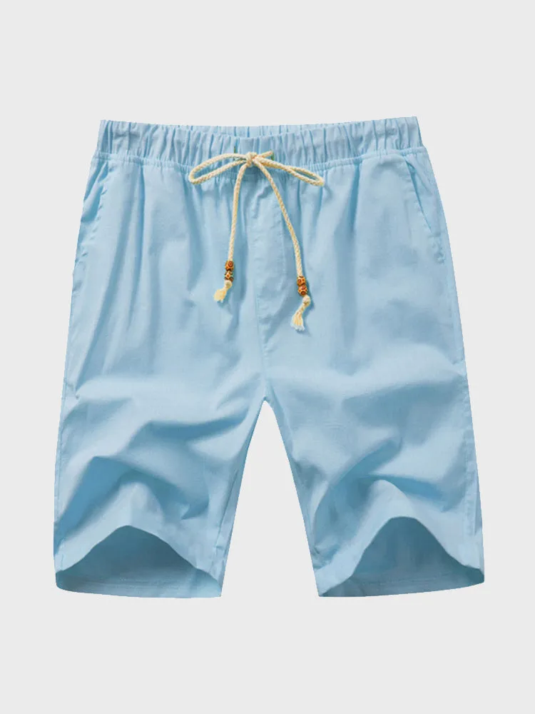 Lace Up Linen Shorts