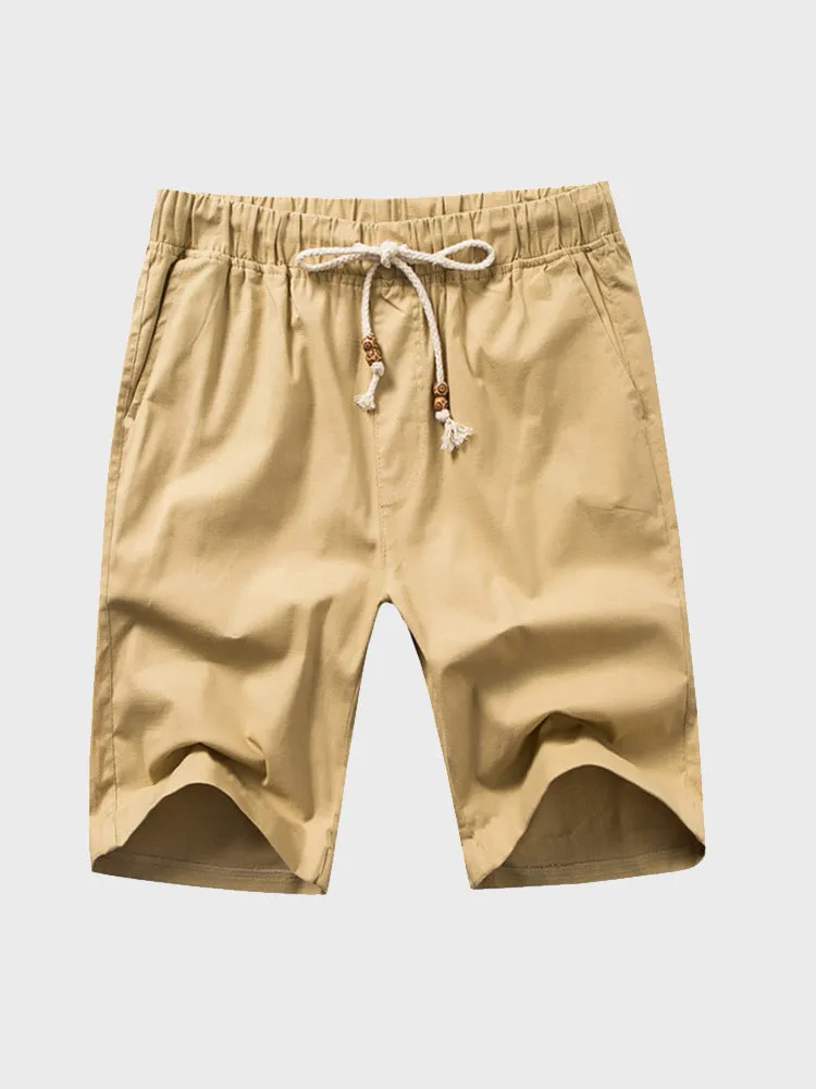 Lace Up Linen Shorts