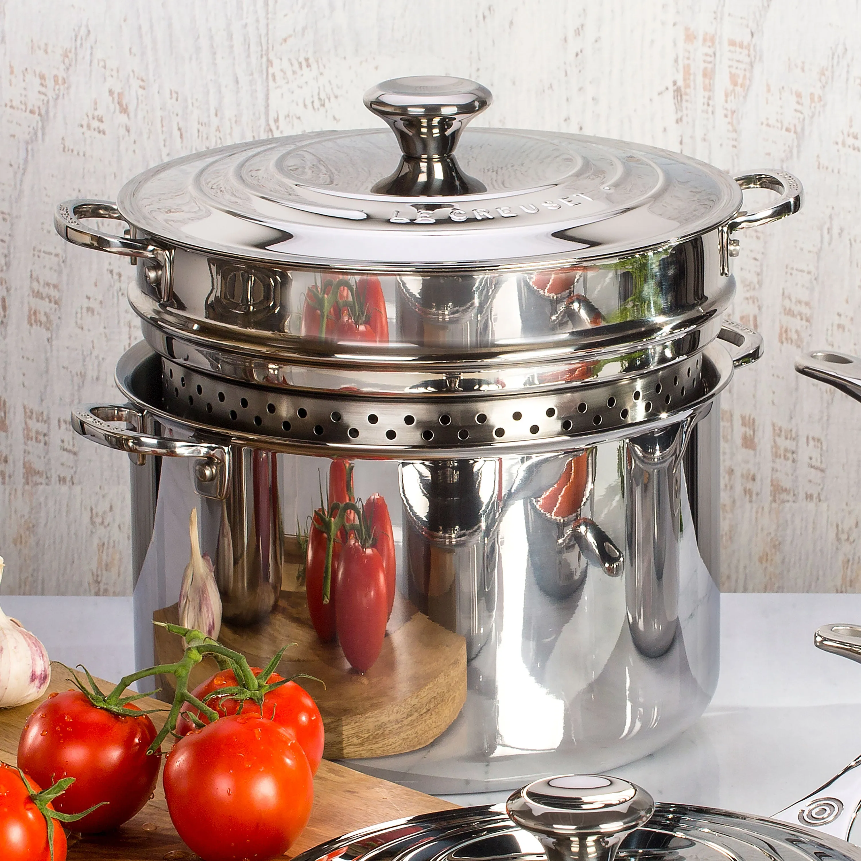 Le Creuset Stainless Steel 9-quart Stock Pot with Pasta/Colander Insert