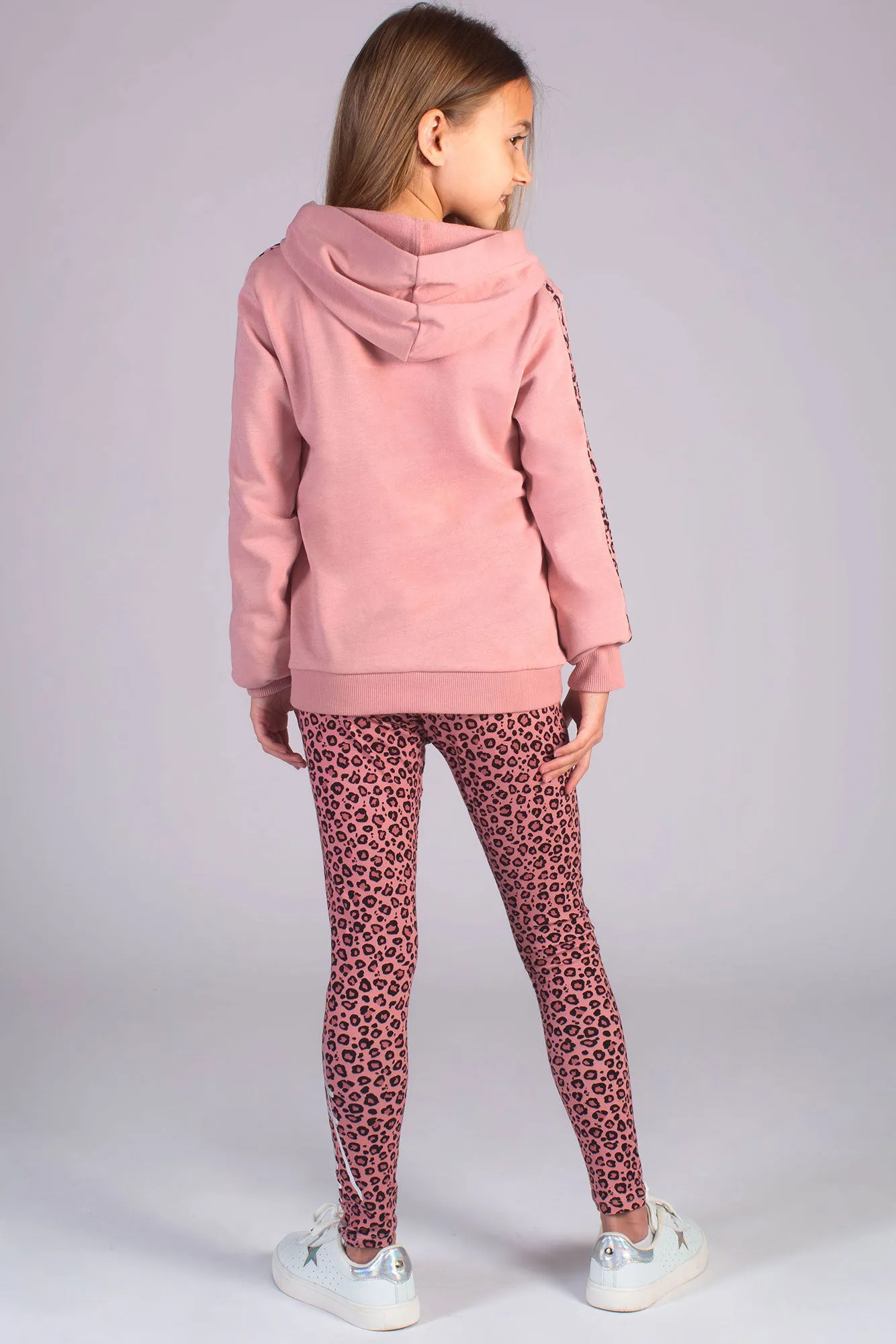 Leopard Stripe Logo Hoodie