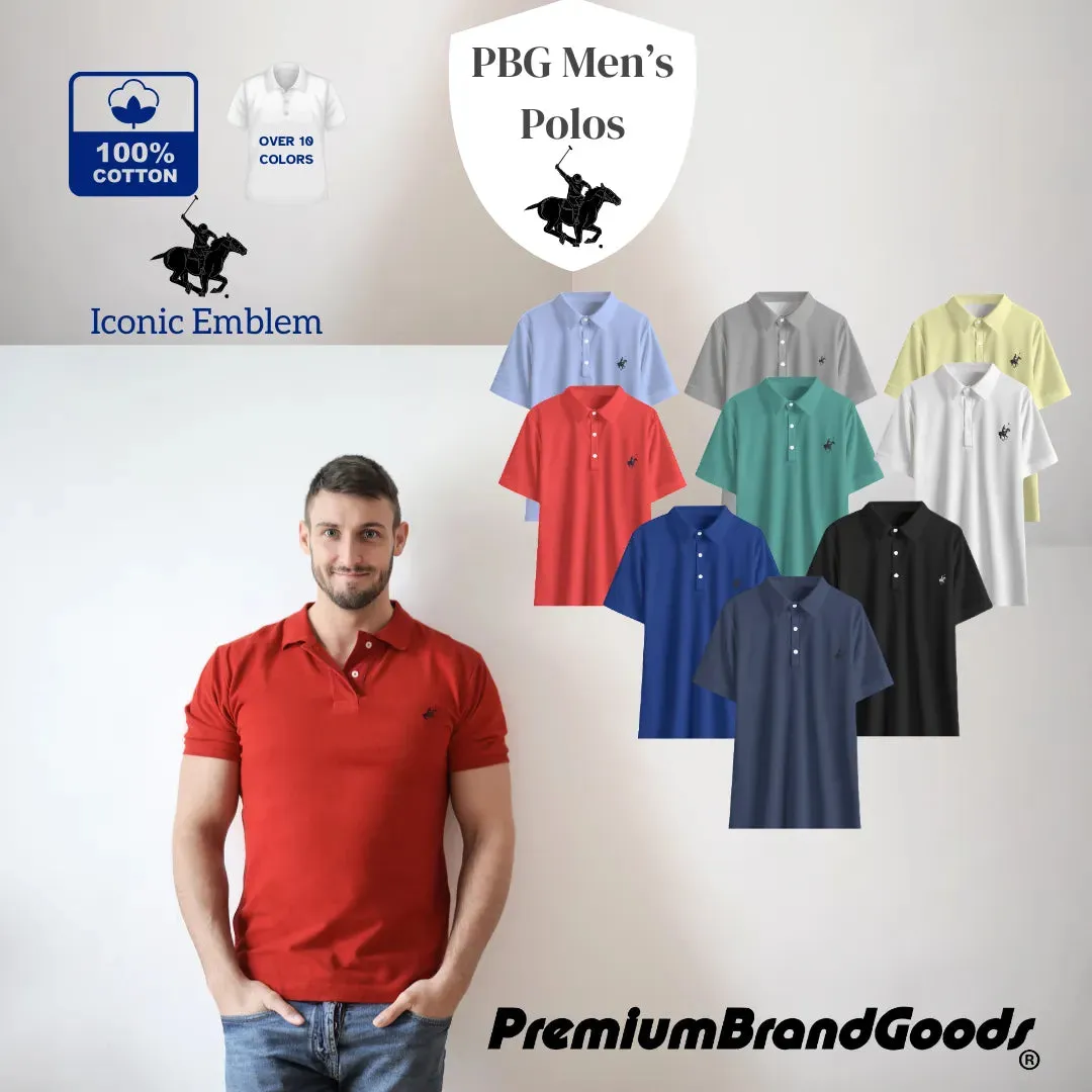 Men's 100% Cotton PBG Polos Assorted Colors