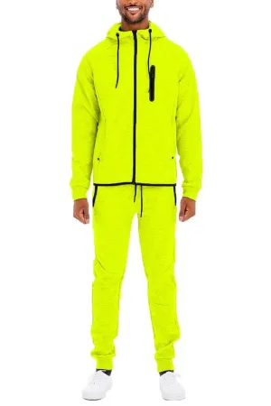 Mens Dynamic Yellow Solid Sweat Track Set