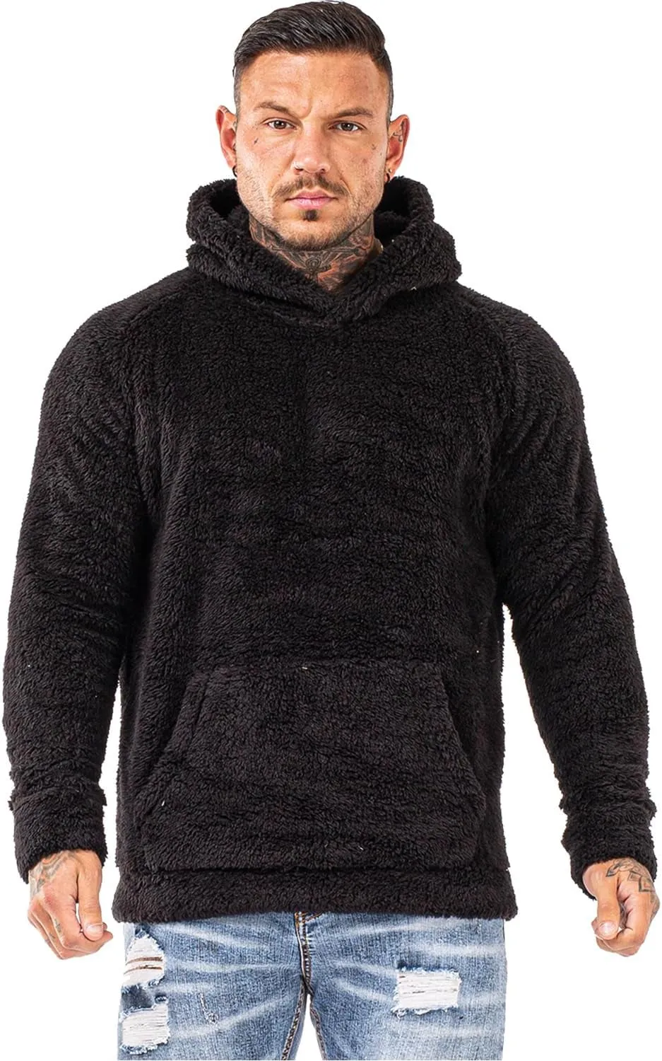 Men'S Fuzzy Sherpa Sweatshirt Fashion Pullover Fleece Hoodies