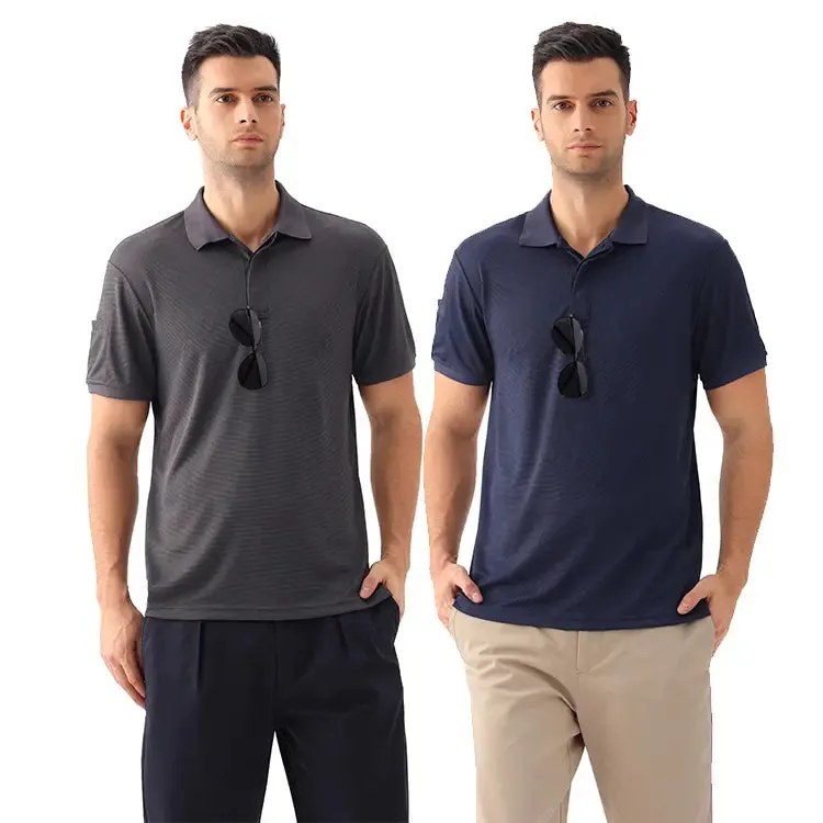 Men's Solid Breathable Waffle Series Polo Shirt