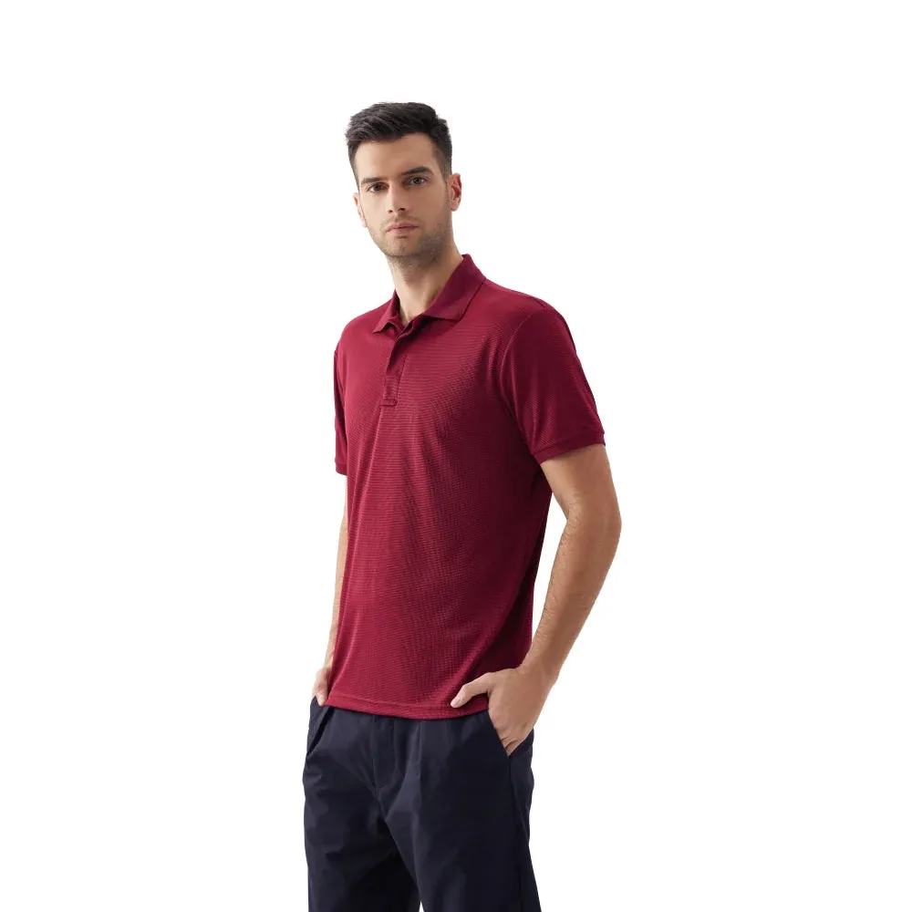 Men's Solid Breathable Waffle Series Polo Shirt