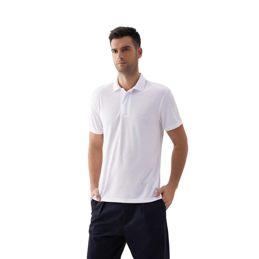 Men's Solid Breathable Waffle Series Polo Shirt