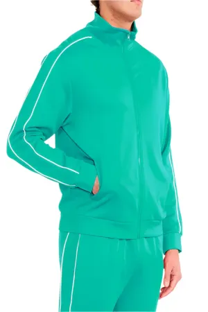 Mens Teal Green Side Pipe Track Jacket