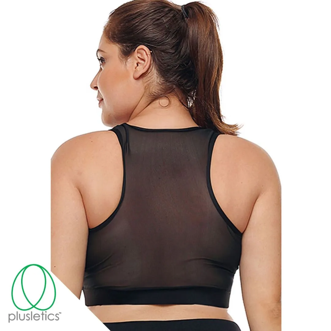 Mesh Back Sports Bra - Black